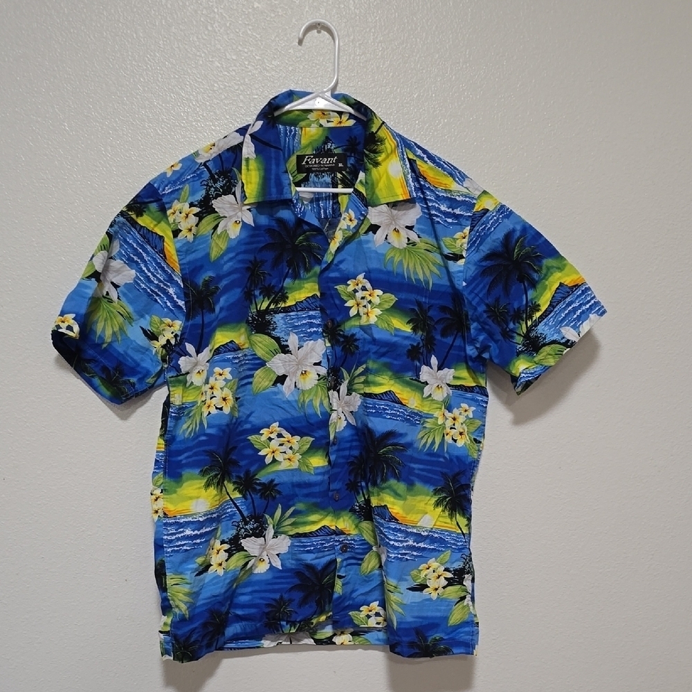 Vibrant Blue and Yellow Casual Button Down Shirt